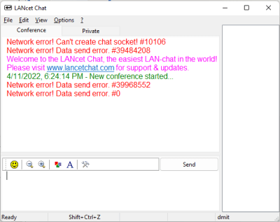 Capture d'écran de l'application LANcet Chat - #2