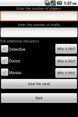Capture d'écran de l'application Jeu de cartes Mafia - #2
