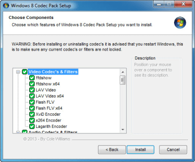 Capture d'écran de l'application Windows 8 Codecs Pack - #2