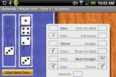 Capture d'écran de l'application Generala Free (YahtZ) - #3