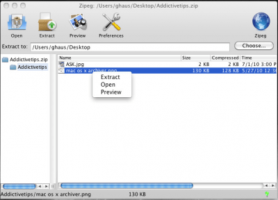 Capture d'écran de l'application Zipeg - #3
