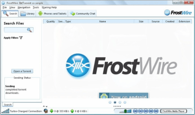 Capture d'écran de l'application FrostWire pour Windows - #1