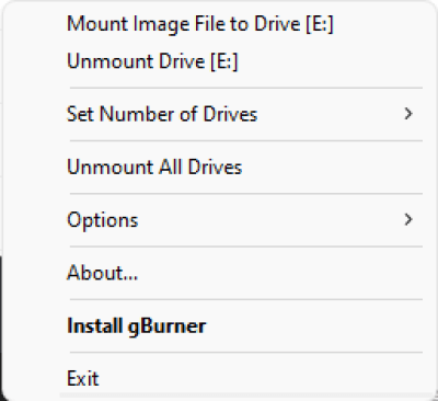 Capture d'écran de l'application gBurner Virtual Drive - #1