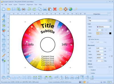 Capture d'écran de l'application RonyaSoft CD DVD Label Maker - #1