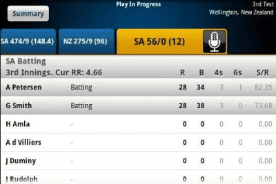 Capture d'écran de l'application Yahoo! Cricket - #6