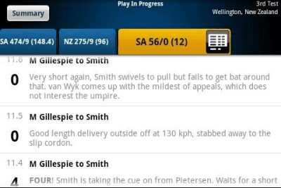 Capture d'écran de l'application Yahoo! Cricket - #7