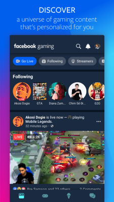 Capture d'écran de l'application Facebook Gaming pour Android - #1