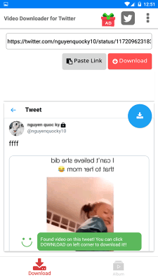 Capture d'écran de l'application Video Downloader for Twitter - #4