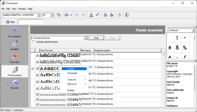 Capture d'écran de l'application Fontonizer - #3