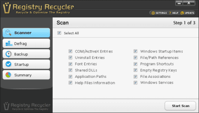 Capture d'écran de l'application Registry Recycler - #1