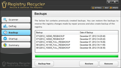 Capture d'écran de l'application Registry Recycler - #3