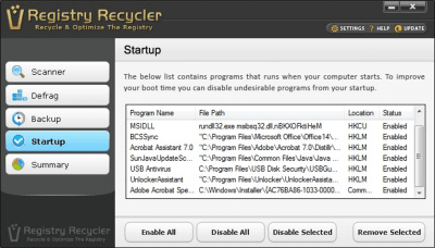 Capture d'écran de l'application Registry Recycler - #4