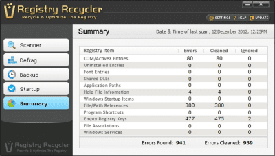 Capture d'écran de l'application Registry Recycler - #5