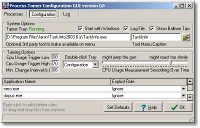 Capture d'écran de l'application Process Tamer - #3