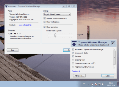Capture d'écran de l'application Topmost Windows Manager - #2