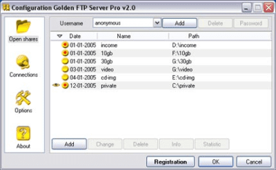 Capture d'écran de l'application Golden FTP server - #4