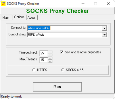 Capture d'écran de l'application SOCKS Proxy Checker - #2