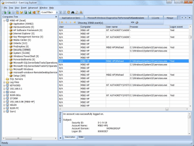 Capture d'écran de l'application Event Log Explorer - #1