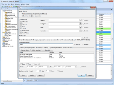 Capture d'écran de l'application Event Log Explorer - #5