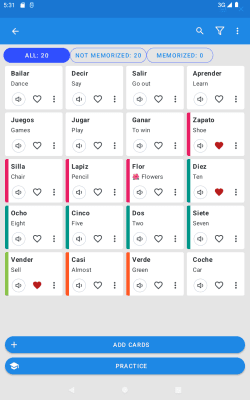 Capture d'écran de l'application Flashcards - #7