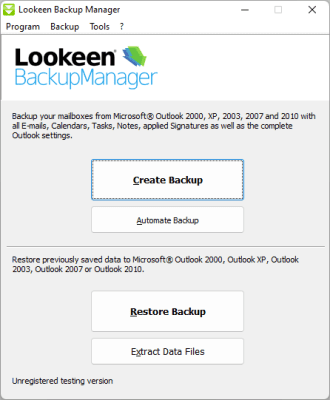 Capture d'écran de l'application Lookeen Backup - #1