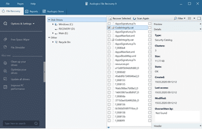 Capture d'écran de l'application Auslogics Fle Recovery - #3