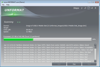 Capture d'écran de l'application UNFORMAT - #4