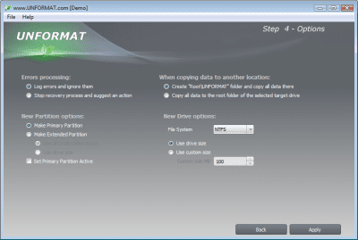 Capture d'écran de l'application UNFORMAT - #6