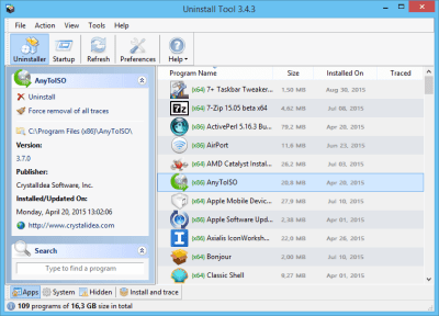 Capture d'écran de l'application Uninstall Tool - #1