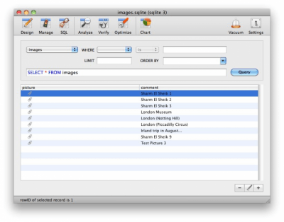 Capture d'écran de l'application SQLiteManager - #2