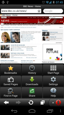 Capture d'écran de l'application Opera Mini Next - #3