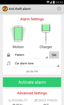 Capture d'écran de l'application Alarme Antivol - #2