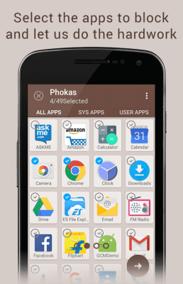 Capture d'écran de l'application Phokas Self Control App - #2