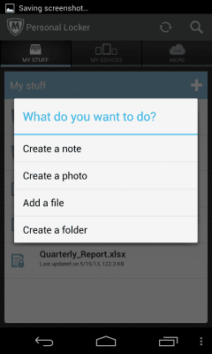 Capture d'écran de l'application McAfee Personal Locker - #3