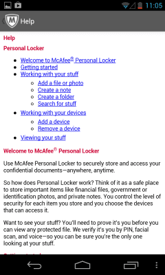 Capture d'écran de l'application McAfee Personal Locker - #4
