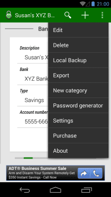 Capture d'écran de l'application Password Manager Lite - #5
