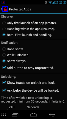 Capture d'écran de l'application ProtectedApps - #6