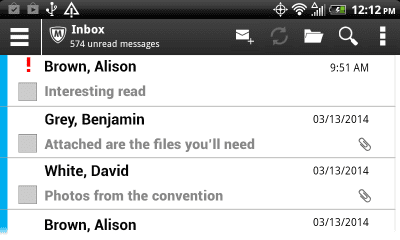 Capture d'écran de l'application McAfee Secure Container - #4