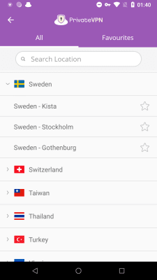 Capture d'écran de l'application PrivateVPN - #4