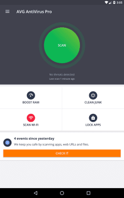 Capture d'écran de l'application AVG AntiVirus FREE for tablets - #1