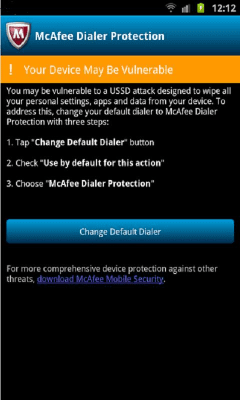 Capture d'écran de l'application McAfee Dialer Protection - #1