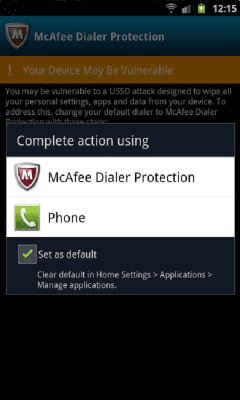 Capture d'écran de l'application McAfee Dialer Protection - #2