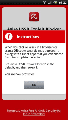 Capture d'écran de l'application Avira USSD Exploit Blocker - #2