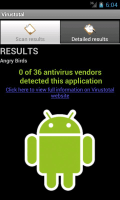Capture d'écran de l'application VirusTotal - #2