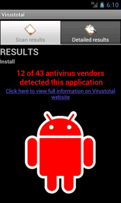 Capture d'écran de l'application VirusTotal - #4