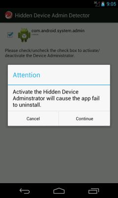 Capture d'écran de l'application Hidden Device Admin Detector - #3