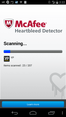 Capture d'écran de l'application McAfee Heartbleed Detector - #3