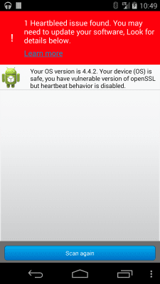 Capture d'écran de l'application McAfee Heartbleed Detector - #4