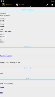 Capture d'écran de l'application SAP Work Manager for Phone - #4