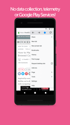 Capture d'écran de l'application Waterfox Privacy Web Browser pour Android - #3